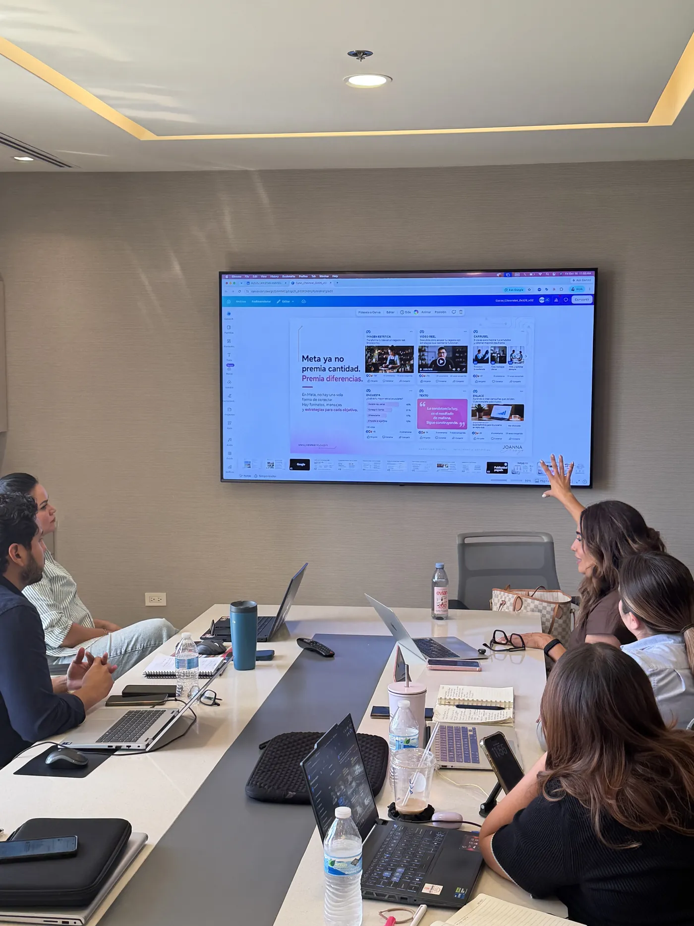 Consultoría de marketing digital con un equipo de trabajo